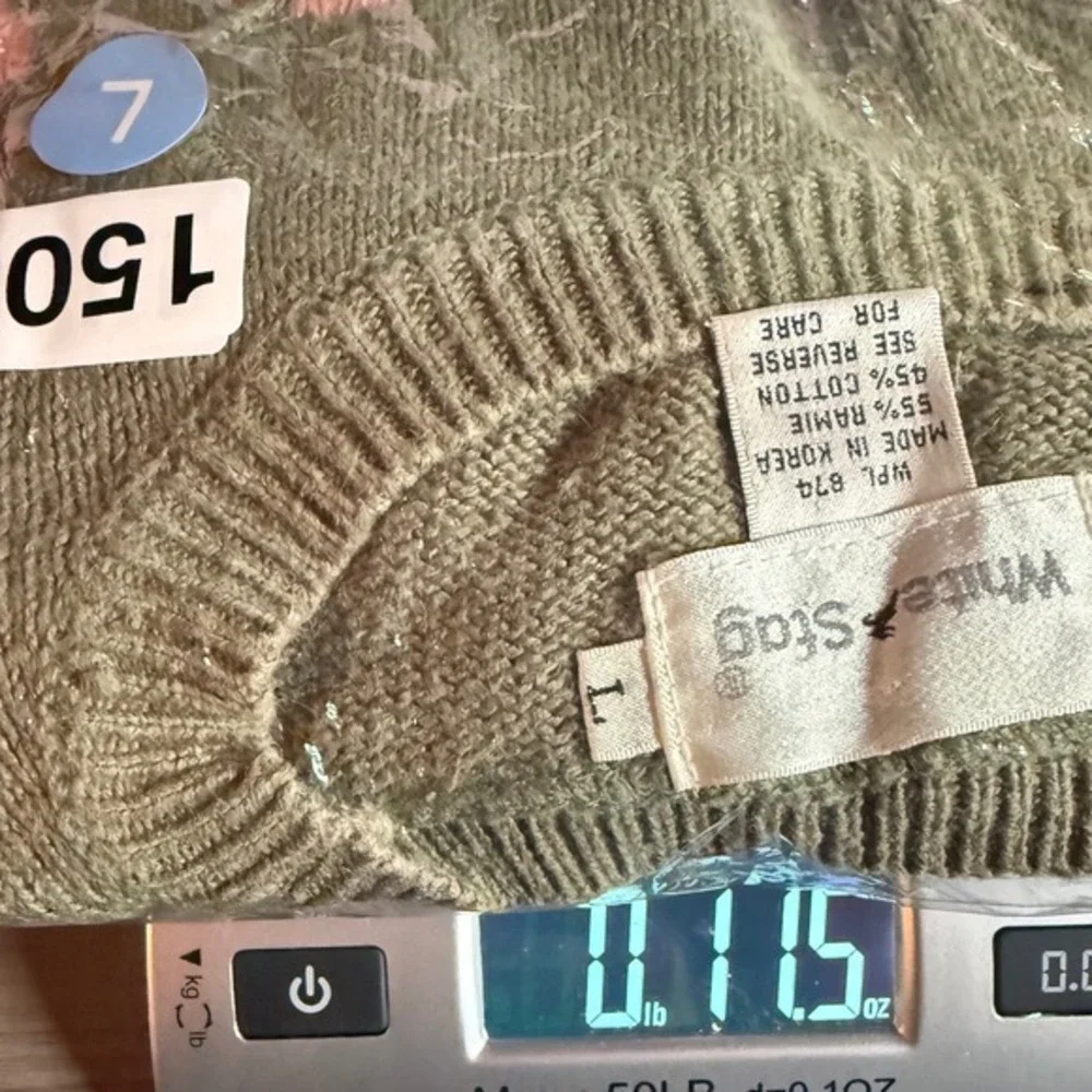 VTG White Stag Women Large Green Knit Sweater Macrame Quirky GrannyCore‎ Casual - Picture 7 of 7